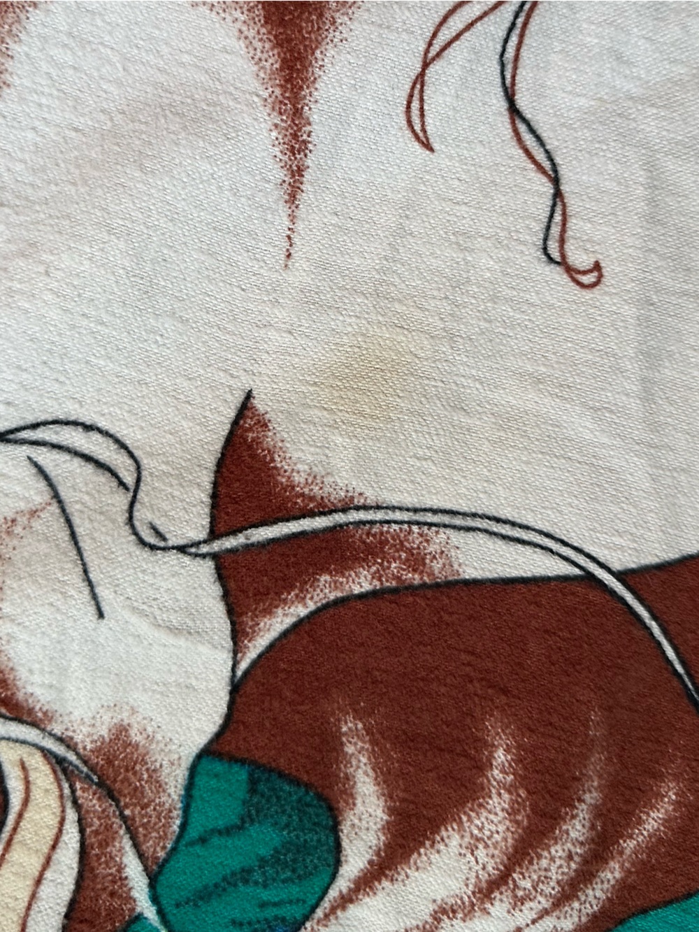 Vintage 70s Beushed Cotton Unicorn Rainbow Tapestry - Picture 3 of 3